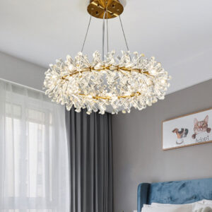 Đèn thả vòng tròn lá thủy tinh THCN 134 – 21