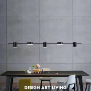 Đèn thả ngang đen 5 bánh THCN 228 – 21