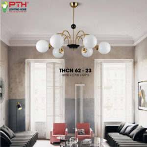 Đèn thả thân xi đồng chao đục THCN 62 – 23